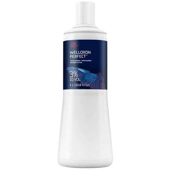 Wella Koleston WELLOXON PERFECT Creme Developer (w/Sleek Tint Brush) Cream Peroxide Hair Color Haircolor Dye (10 Volume / 3% - 33.8 oz liter)