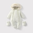 thumbnail image 2 of Busydd Baby Boy Clothes 3 Months-2 Years Solid Color Warm Puffer Rompers Long Sleeve Hooded Infant Girl Clothes Winter Zipper Newborn Boy Outfits, 2 of 6