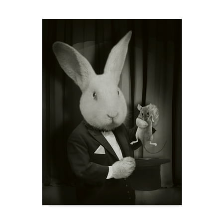 Trademark Fine Art 'Rabbit Magician BW' Canvas Art by J Hovenstine Studios