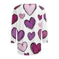 thumbnail image 4 of FMFYFH T-Shirts à Manches 3/4 pour Femmes Grande Taille, Col Ras du Cou Basique, T-Shirts Graphiques, Chemisiers d'Automne, Coupe Décontractée, 4 of 6