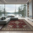 thumbnail image 2 of ODIKA 8'x10' Washable Area Rug Red Vintage Oriental Burgundy Floral Intricate Medallion with Scrolls for Dining Room, Large Office, Lounge, Non-Slip Chair-Friendly Mat, 2 of 7