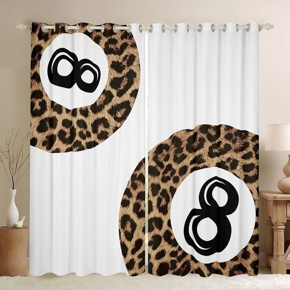 jejeloiu Sport Billiard Print Black Out Curtains,Kids Ball Games Curtains Pack of 2 (42x63 Each) For Teens