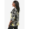 thumbnail image 3 of Jessica London Women's Plus Size Boatneck Tunic Top 3/4 Sleeve Shirt  Loose Fit, 3 of 6
