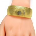 thumbnail image 2 of Women 24.8mm Gold Plated Patern Cuff Bangle Bracelet 7.4" One Size Fits All + Polishing Cloth, 2 of 6