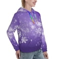 thumbnail image 6 of Cauagu Snowfall Sky White Purple for Women's Hooded Sweatshirts Pullover Hoodie for Women Fall Workout Sweat Long Sleeve Preppy Sweatshirts-Large, 6 of 7