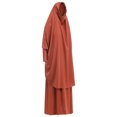 thumbnail image 3 of IBTOM CASTLE Women's Muslim Prayer Dress Hijab Scarf Prayer Abaya Maxi Islamic Modest Cardi Robe Orange, 3 of 7