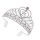 thumbnail image 5 of Tiara de cristal con diamantes de imitación para fiesta de cumpleaños, corona para quinceañeras (rosa), 5 of 5