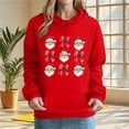 thumbnail image 2 of SnZhen Christmas Women's Hoodies Fashion Printed Pocket Long Sleeved Hooded Comfortable Sweatshirt Tops Z-Red XXL, 2 of 5