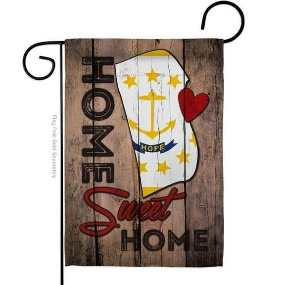Ornament Collection G191156-BO 13 x 18.5 in. State Rhode Island Home Sweet American State Vertical Garden Flag with Double-Sided House Decoration Banner Yard Gift