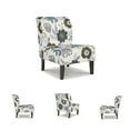thumbnail image 6 of Signature Design by Ashley Triptis Accent Chair, Armless, Floral Pattern Upholstery, Ivory/Blue/Charcoal/Brown, 6 of 7