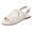 White, variant on Womens Mesh Flat Sandals with Adjustable Back Strap Lightweight Stylish Casual Fishnet Open Toe Dress Low Heels Slingback Comfortable Walking Summer Shoes Black Size 6.5