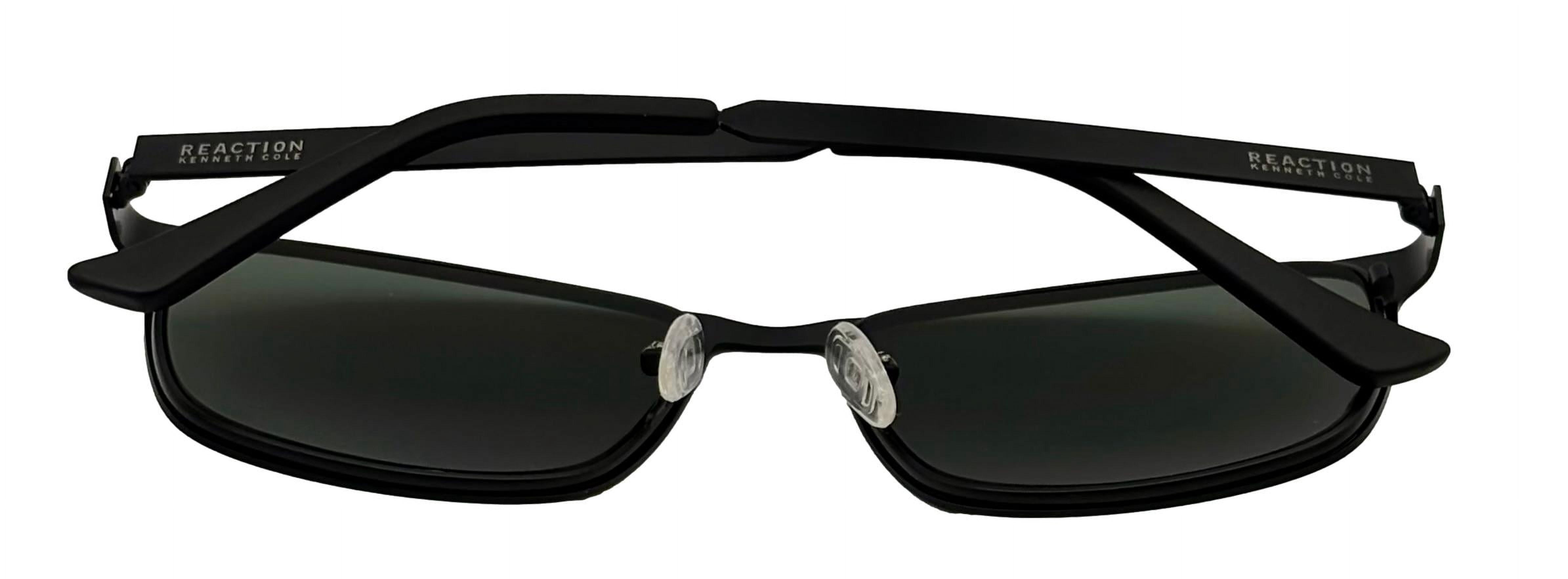 Kenneth Cole Reaction Mens Sunglass Matte Black Metal Rectangle, KC1329. 2N