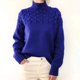 thumbnail image 4 of Sonducket Suéter de mujer cuello medio alto Color sólido elástico chica pulóver invierno clima frío Tops Casual adultos ropa de vestir Prendas para la parte del cuerpo Azul SG Sonducket AP013959-19, 4 of 6