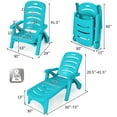 thumbnail image 2 of Patiojoy Outdoor Chaise Lounge Chair 5-Position Folding Recliner for Beach Poolside Backyard Turquoise, 2 of 10