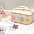 thumbnail image 4 of Bolsa de almacenamiento para cosméticos y artículos de tocador Geetery Chenille Letter Beige, 4 of 7