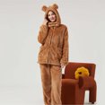 thumbnail image 4 of Vetsdori Long Sleeve Pajamas Sets for Women Fleece PJS Nightwear Pockets,2 Pieces Soft Sleepwear Pants Womens Pajamas Homewear, 4 of 7