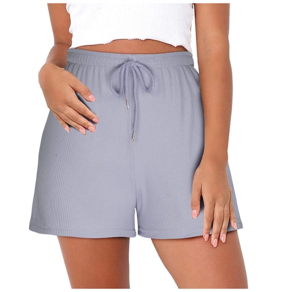 Mrat Bike Shorts Ladies Women's Fashion Casual Spring Summer Solid Color Loose Fitness Running Shorts Women Pants S-50 Gray XL