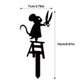thumbnail image 7 of OIUR Metal Ant Garden Stake Decorative Mouse with Scissors Sign Black Ant Silhouette Sign with Stake for Patio Yard Lawn Art Decoration, 7 of 7