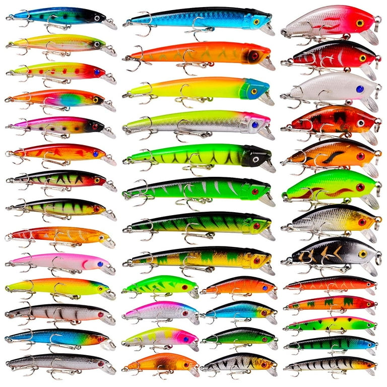 Painted Minnow Bait for Bass Fishing Freshwater  Saltwater(7.5cm/2.95in,4.7g/0.16oz,5 Colors Option)