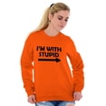 thumbnail image 3 of I'm With Stupid Best Friend BFF Goals Sweatshirt for Men or Women Brisco Brands S, 3 of 5