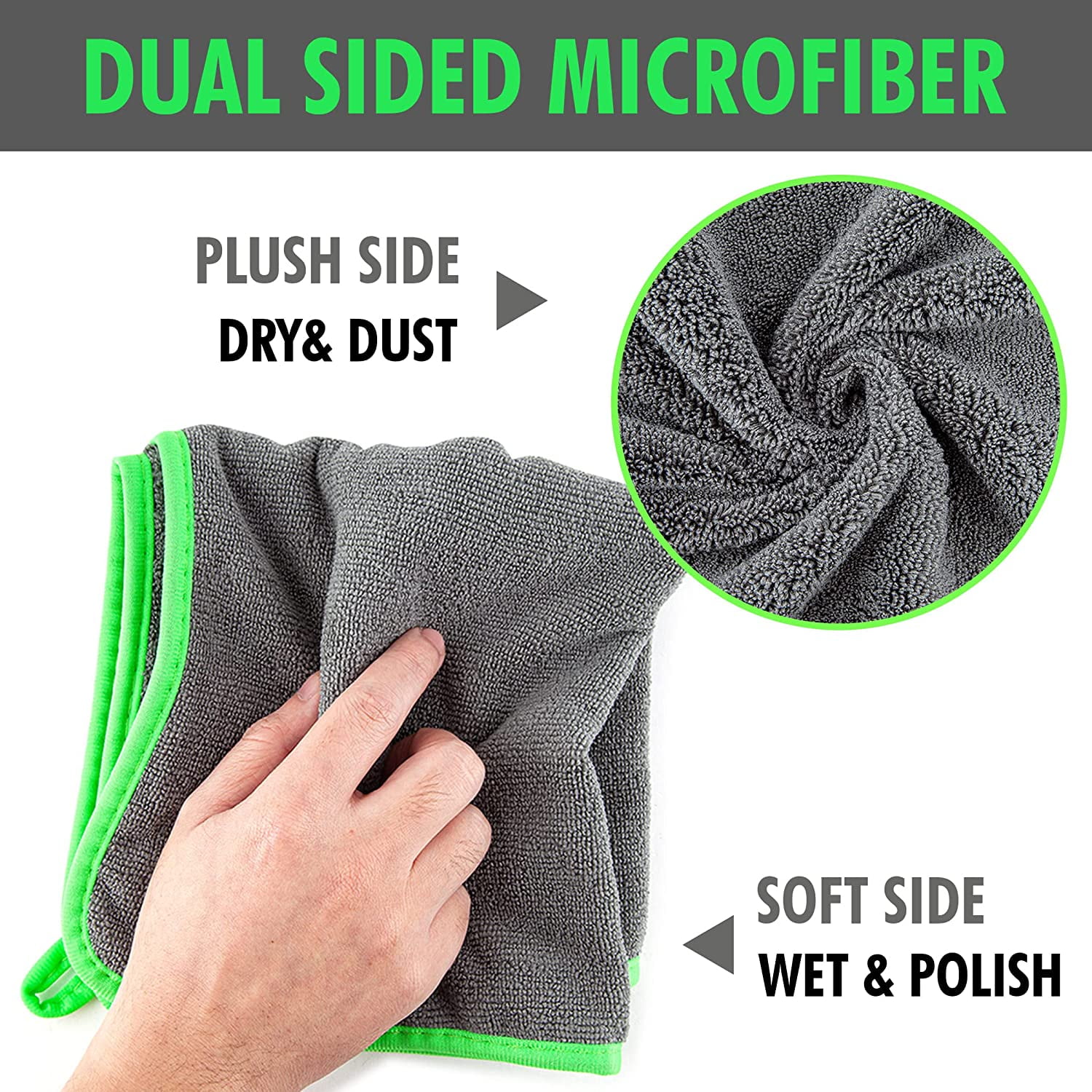 OVWO 12Pcs Premium Microfiber Cleaning Cloth for Household Cleaning, 12 x  12