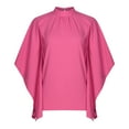 thumbnail image 3 of Summer Saving Wycnly Womens Tops Dressy Casual Fashion Batwing Sleeve Loose Fit Lightweight Comfy Pullover Shirts Summer Elbow-Length Crewneck Tops Solid Blouse Hot Pink m, 3 of 7
