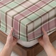 thumbnail image 3 of Twin Sze Fitted Sheet Set - Buffalo Plaid 2 Piece Bedding Sets 16" Deep Pocket Fitted Sheet with 1 Pillowcase, Farmhouse Red Green Beige Check Gingham Brushed Microfiber Hotel Luxury Bed Sheets, 3 of 9