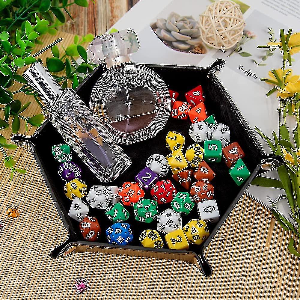 HTTDSLF Set De 2 Bandejas Plegables Para Dados De Doble Cara | Tableros De Fieltro Negro Y Verde Con Dados Y Bolsas De Almacenamiento, Perfectas Para Viajes, Camping Y Fiestas