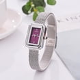 thumbnail image 1 of Up to 65% Off Steel Band Square Watch Splash Water Rainwater Ladies Square Watch Necklace Rings Earring Jewelry on Clearance, 1 of 2