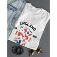 thumbnail image 3 of England Loyal Lion Forever Flag Colors Women White T-Shirt, Female XX-Large, 3 of 4