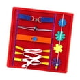 thumbnail image 4 of Piezas complementarias para tablero de actividades, piezas para tablero sensorial, material didáctico para habilidades básicas de la vida diaria. rojo, 4 of 9