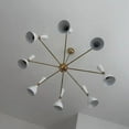 thumbnail image 2 of 8 Arm 16 Light Mid Century Italian Sputnik Chandelier, Stilnovo Style Handmade Brass Chandelier, Ceiling Brass Pendant Light Custom Lighting, 2 of 4