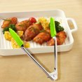 thumbnail image 5 of Pinzas para alimentos de acero inoxidable de 7 pulgadas | Mini pinzas de cocina con agarre de silicona | Servir de precisión, Charcutería, Pan, Bistec, Barbacoa, Postre | Resistente a la oxidación |, 5 of 5