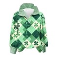 thumbnail image 3 of TaTaai Ladies St Patricks Holiday Shirt Long Sleeve Button Down Collar Striped Color Block Print Casual Blouse Loose Fit Gift, 3 of 7
