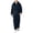 Navy, variant on Men Artificial Wool Long Sleeve Pajamas Casual Solid Color Zipper Loose Hooded Jumpsuit Pajamas Casual Winter Warm Rompe 1 Piece Suit On Sleepwear