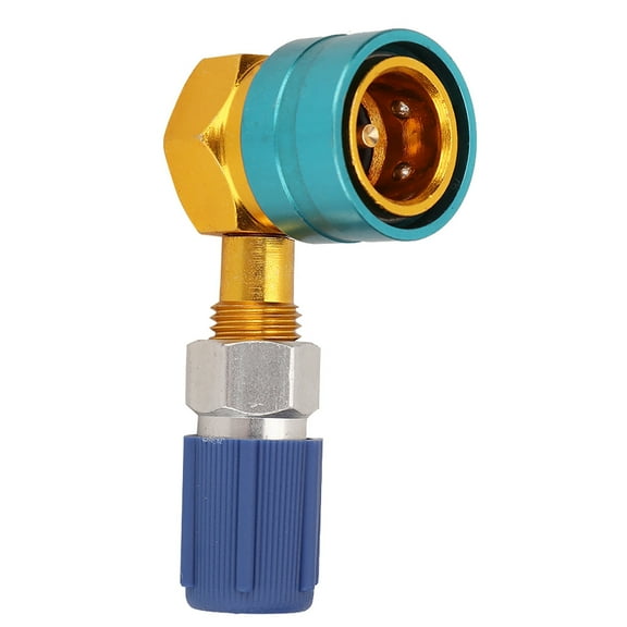 Hilitand R1234YF to R134A Auto Air Conditioning Refrigerant Coupling Right Angle Simple Liquid Connection,R1234YF Quick Coupler,Air Conditioning Adapter