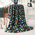 thumbnail image 2 of Colorful Cartoon Dinosaurs with ColorBlocks Pattern Blanket,Comfortable Soft Lamb Wool Throw Blanket,All Season,Warm Lightweight Blankets for Sofa Bed Couch Living Room Chair,60"x80", 2 of 4