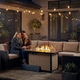 thumbnail image 4 of Nuu Garden 43 Inch Fire Pit with Wind Guard, 50,000 BTU Outdoor Propane Fire Pit Table, Outdoor Metal Propane Fire Pit with Lid and Glass Beads , Light Brown, 4 of 10