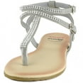 thumbnail image 3 of Alpine Swiss Womens Rhinestone T-Strap Sandals Ankle Strap Flat Summer Shoes, 3 of 6