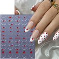 thumbnail image 4 of Adhesivos para uñas NZRAESTRS con punta francesa en forma de corazón, 6 hojas, 4 of 7