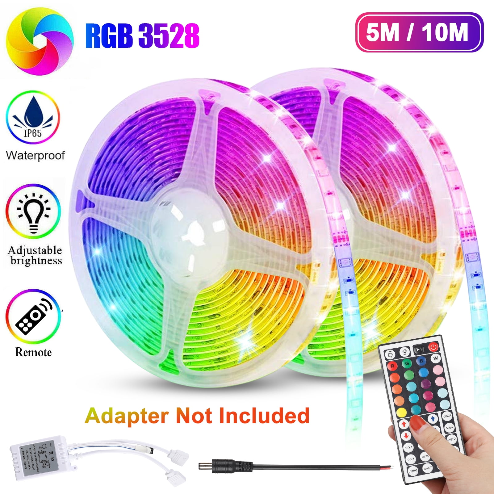 LED Strip Lights, 32.8/16.4 ft RGB Led Light Strip 600/300 ...
