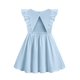 thumbnail image 1 of Vestido Arshiner 3T azul con mangas con volantes y espalda sin espalda para niños pequeños, 1 of 8