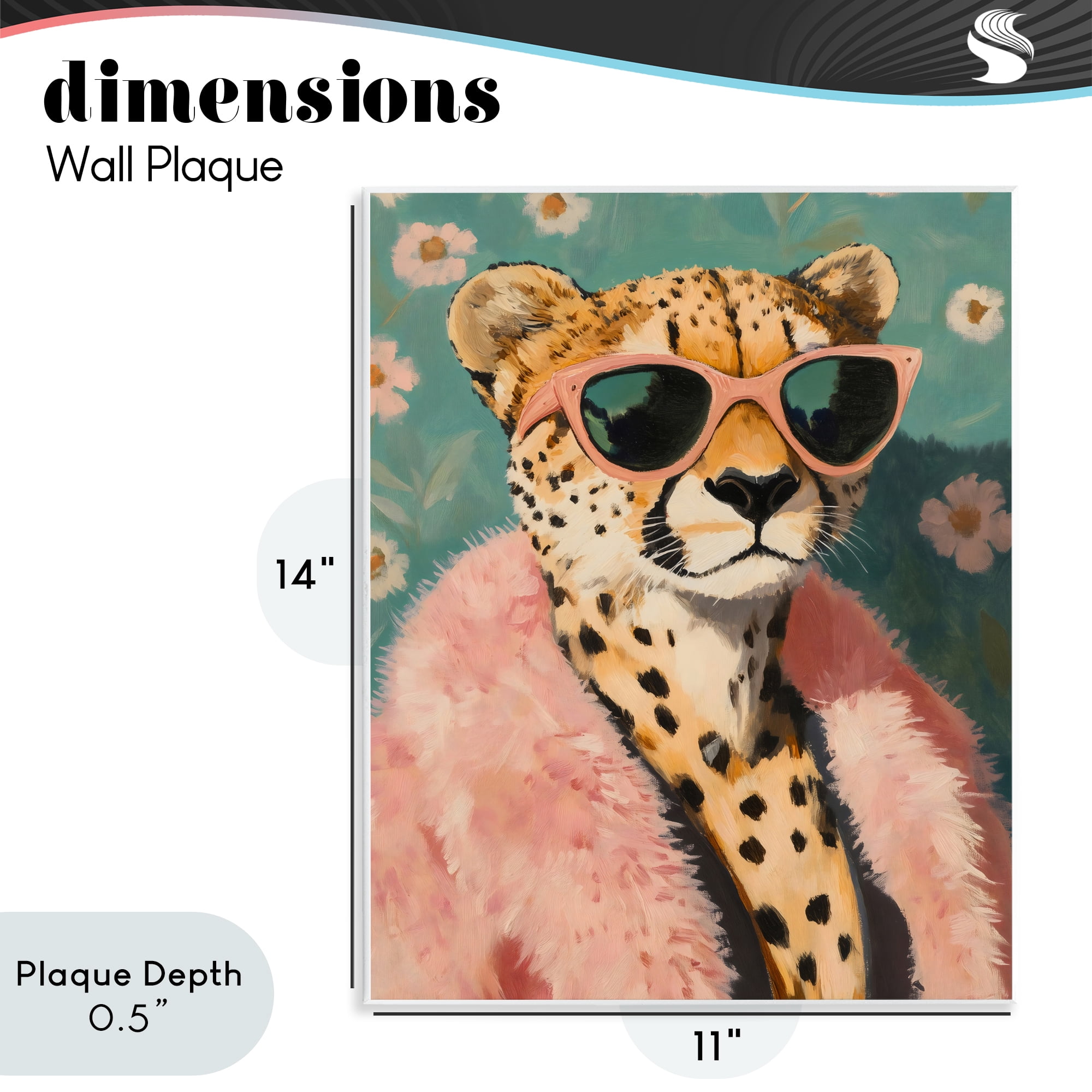 Stupell Industries Glam Cheetah in Pink Fur Wall Plaque Art, design by The Prints Vibe
