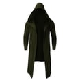 thumbnail image 4 of Men Casual Overcoats Hoodie Long Jacket Cardigan Trench Cloak Cape Coat Outwear, 4 of 10