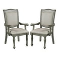 thumbnail image 1 of Furniture of America Alstroemeria Gray Faux Leather Dining Arm Chair (Set of 2), 1 of 8