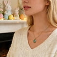 thumbnail image 5 of Swiftyle 2 Pcs Vintage Easter Egg Pendant Necklace Floral Design Glamour Gold Chain Jewelry Gift For Women Holiday Spring Fashion Accessory, 5 of 9