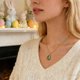 thumbnail image 4 of Easter Egg Pendant Necklace for Women, Enamel Floral Egg Charm Jewelry, Zircon Accented Spring Holiday Gift, Gold Chain Necklace Elegant Party Wear, Cute Easter Gifts for Her, Fashion Dainty Necklace, 4 of 7