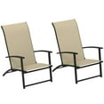thumbnail image 5 of Spaco Set of 2 Outdoor Dining Chairs with High Back and Armrests, Folding Chairs for Outdoor as Backyard, Lawn, Garden, Beige, 5 of 12
