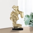 thumbnail image 5 of Statue d'Or en Résine Embrasser l'Amoureux Sculpture Bureau Art Moderne Décoration de Table, Or, 5 of 5
