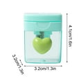 thumbnail image 2 of Eoozwa Heart Pencil Sharpeners Bulk Colored Pencil Sharpener Handheld Small Cute Pencil Sharpener Manual Blue Green Purple Pink Pencil Sharpeners with Cover for Office Supplies, 2 of 5